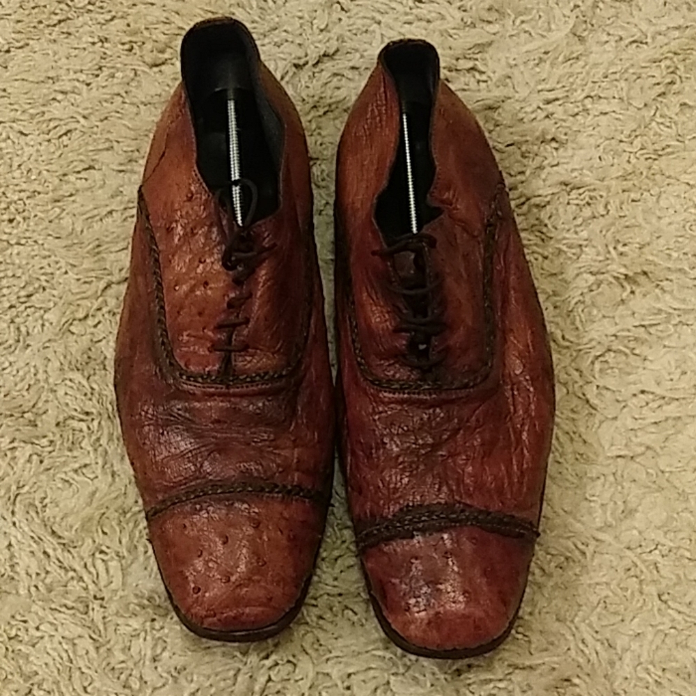 Hand made genuine ostrich shoes